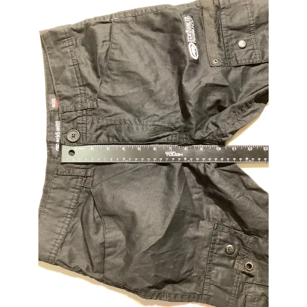 Ecko Unltd Black Cargo Shorts Men’s Size 29 – Streetwear, Utility, Raw Cut - Picture 4 of 8